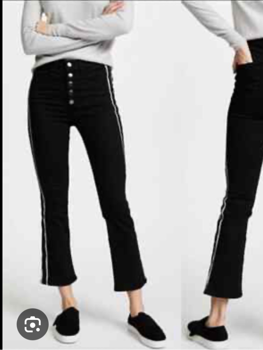 Veronica Beard Black Baby Boot Jeans with Side Stripe size 29